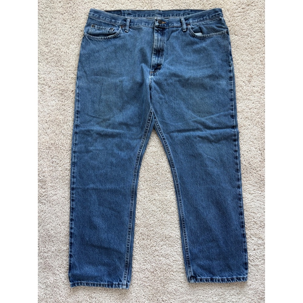 Wrangler Regular Fit Jeans 42x30 Blue Denim Workwear Western 96501MR